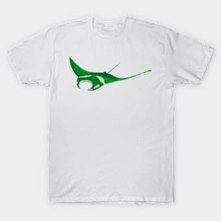 manta ray green version watercolor way T-Shirt